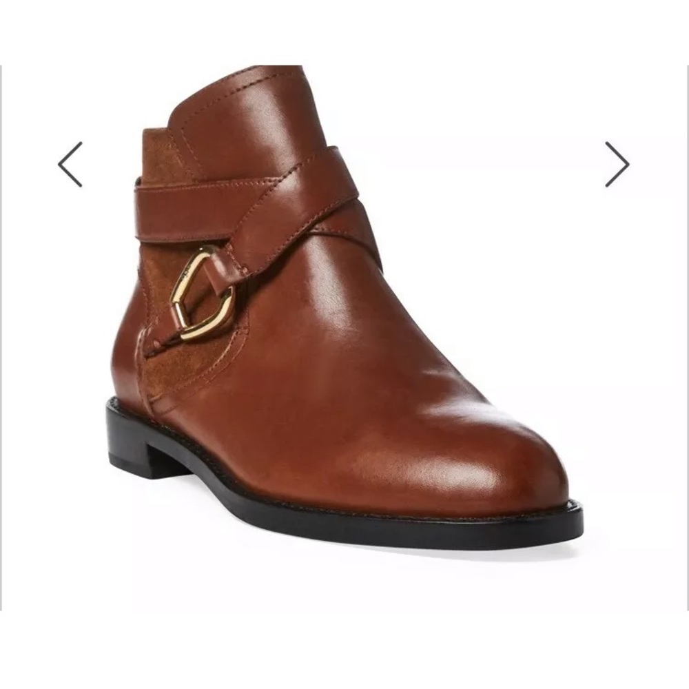 Ralph Lauren Hermione Booties NIB 5.5  Saddle Tan